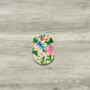 Watercolor Blossoms ostomy cover – soft pastel watercolor blooms (front), handmade in Ontario, Canada