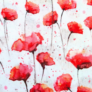 handmade ostomy bag cover watercolor poppies pattern